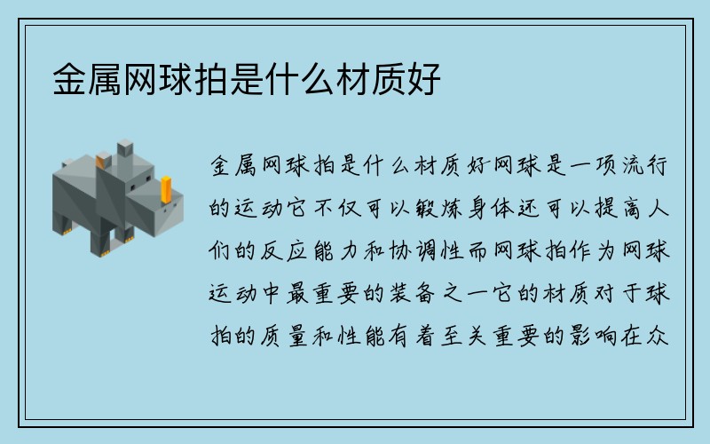 金属网球拍是什么材质好